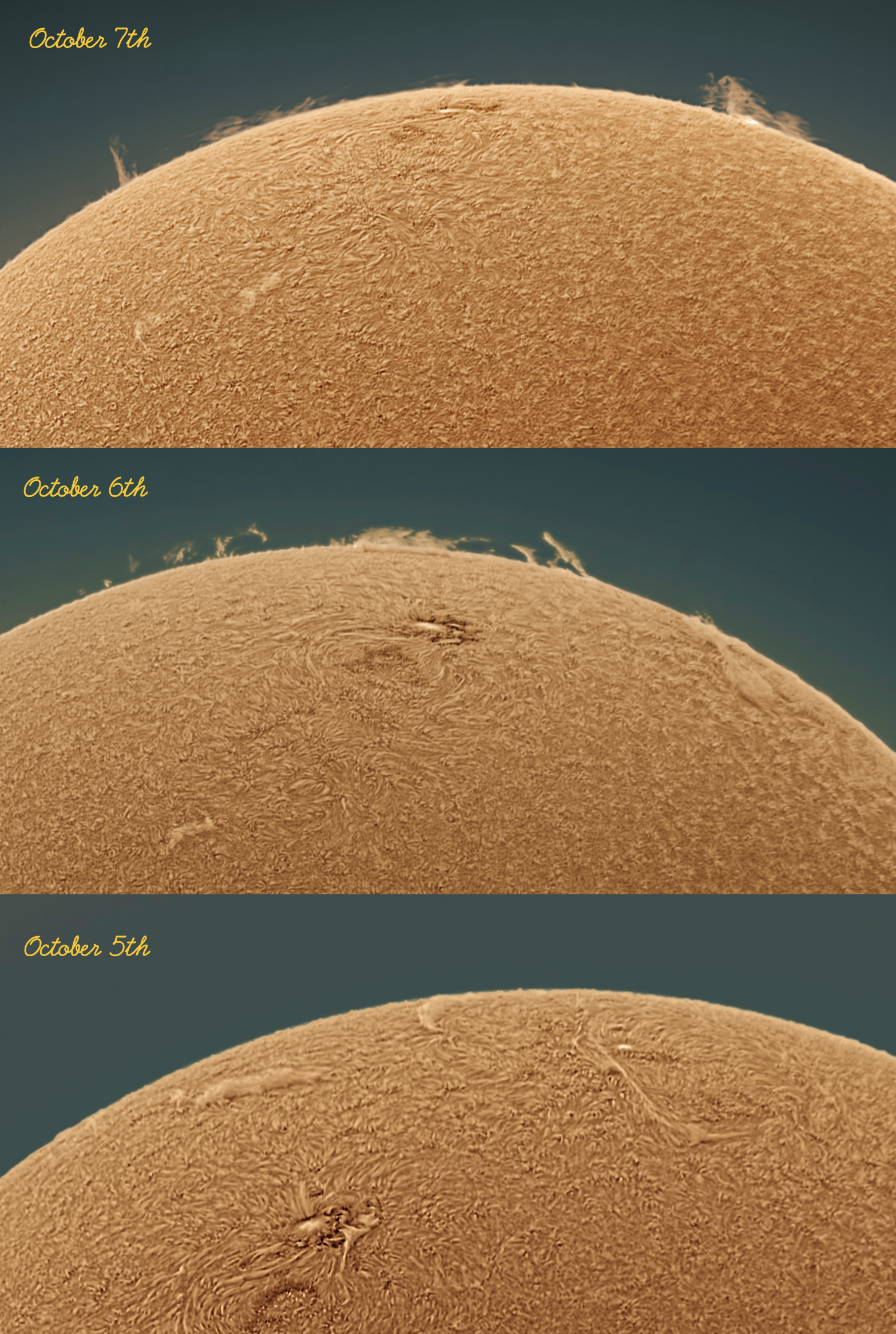 Sun in Ha from 10/5-10/7 2017